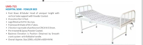 Unisearch Medicare Semi Fowler Bed